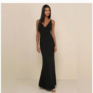 Lulus Melora Black Sleeveless Maxi dress NWT size small